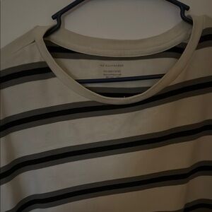 No Boundaries Black and Cream Striped Short Sleeve Tee